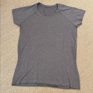 Striped Lululemon Swiftly Tee Gray Women's Top